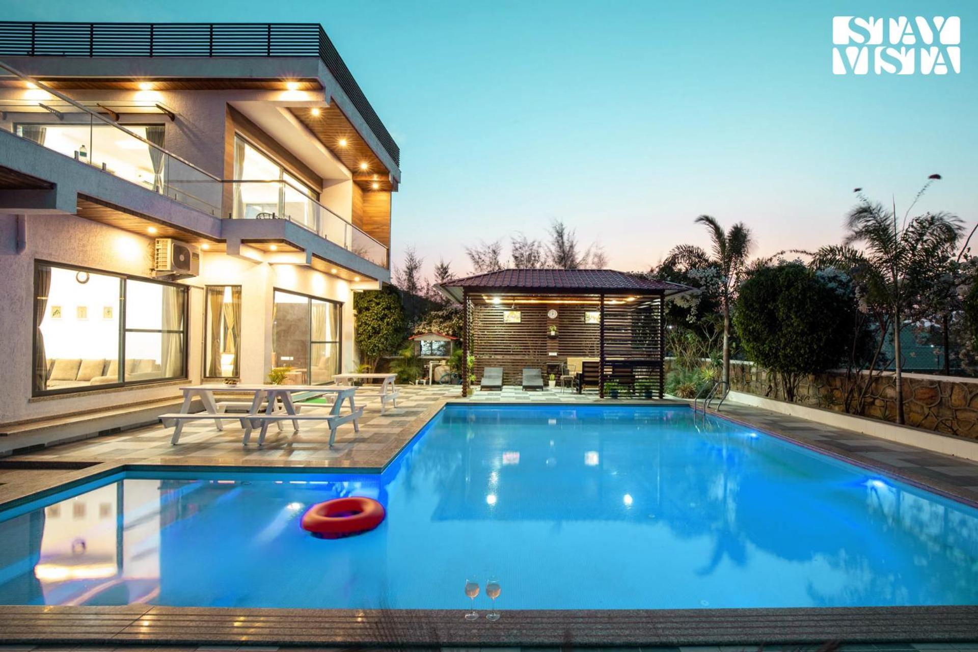 Stayvista'S Bella Dream - Mountain-View With Outdoor Pool, Lawn Featuring A Gazebo & Indoor Games Udaipur Esterno foto